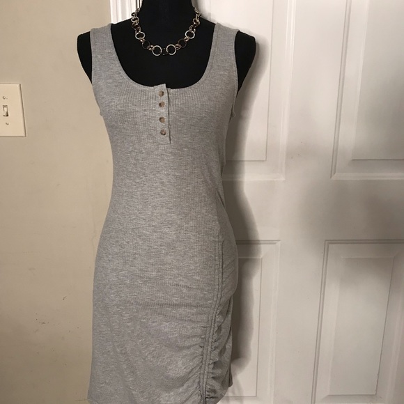 Grey Willow and Root Scrunched Ribbed T-Shirt Dress NWT - Picture 9 of 11